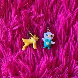 SOLD! HANDMADE Pokémon earrings! (Jolteon and Oshawatt)
